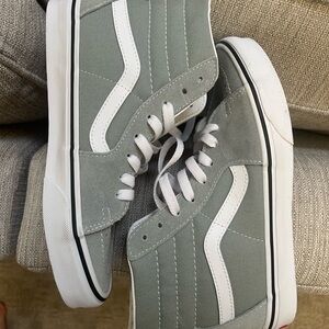 Vans Gray and White High-Top SK8 HI Sneakers